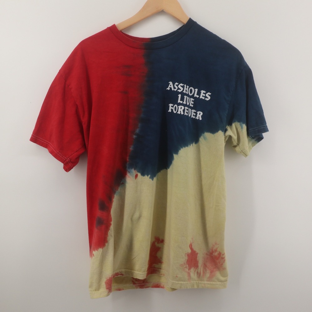 Assholes Live Forever T-Shirt Mens Large Tie Dye Streetwear Modern Edgy Good